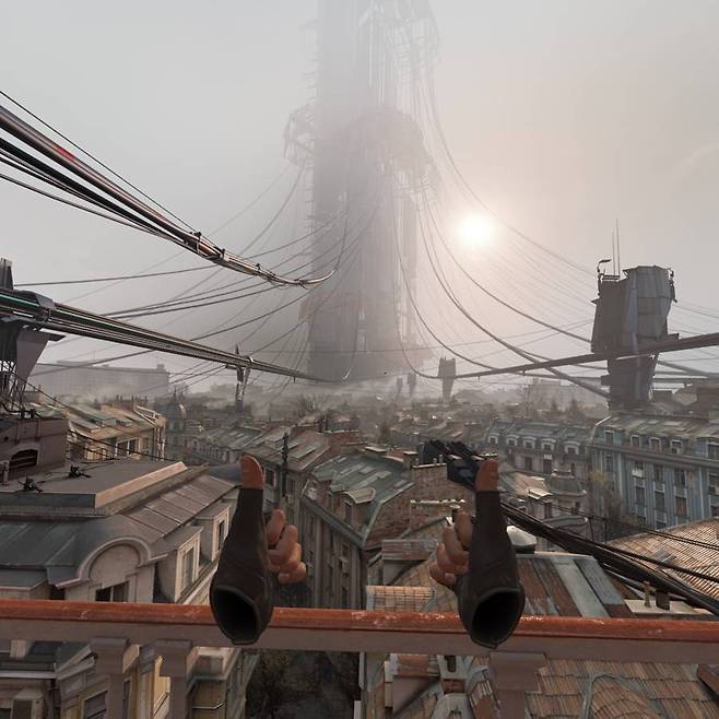 에어 링크 기능을 활용하면 '하프라이프: 알릭스' 같은 VR 게임을 무선으로 편안하게 즐길 수 있다