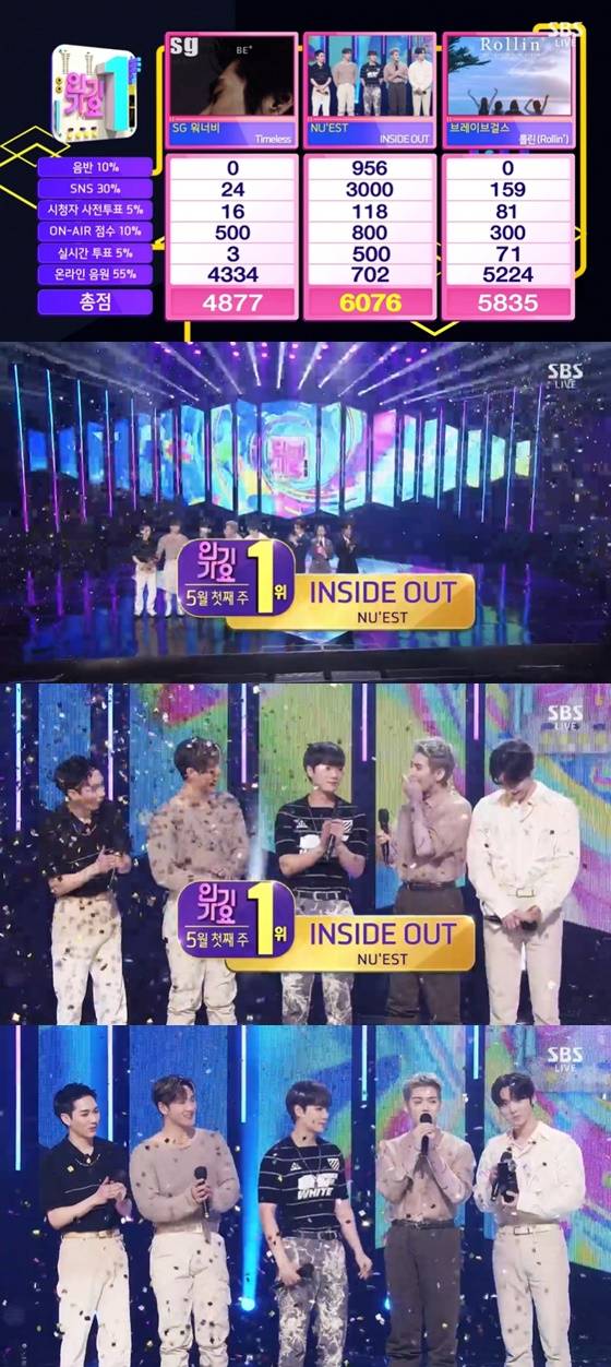 뉴이스트 /사진=SBS '인기가요' 방송화면 캡처