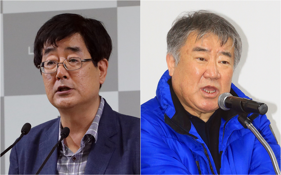 The Blue House said Friday that Presidential Secretary for Culture Jun Hyo-gwan, left, resigned over an allegation of a conflict of interests. The Blue House also said an internal probe found that Kim Woo-nam, CEO of the Korea Racing Authority, had used abusive language when speaking to the workers. [YONHAP]