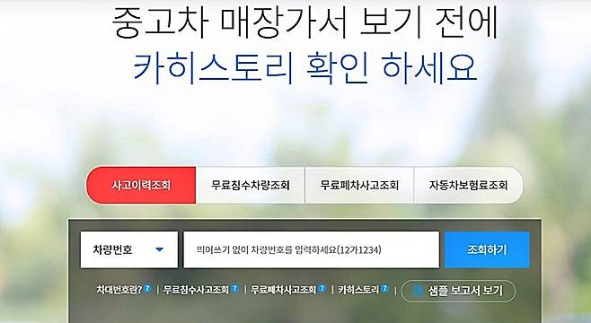 카히스토리 [사진 출처=보험개발원]