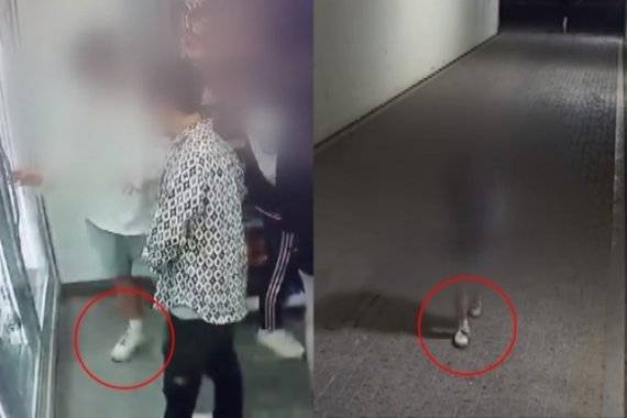 고 손정민씨와 한강공원에서 함께 술을 마신 친구 A씨의 신발이 찍힌 한강공원 편의점과 나들목 CCTV 화면. KBS 캡처