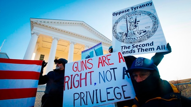지난 1월 NRA 주도로 미국 버지니아주 리치몬드에서 진행된 총기 소유권 지지 시위 모습.