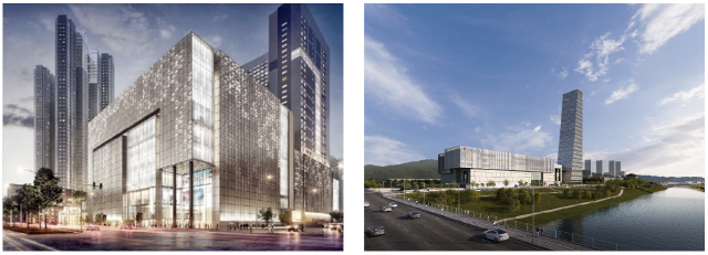 올 8월 개점을 앞두고 있는 롯데백화점 동탄점(왼쪽)과 신세계백화점 대전엑스포점 /사진=각 사