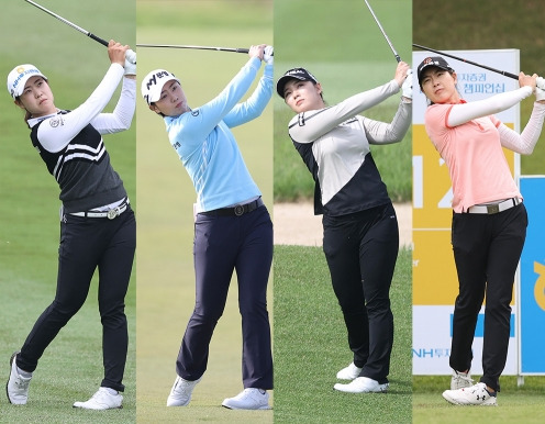 2021년 한국여자프로골프(KLPGA) 투어 NH투자증권 레이디스 챔피언십 우승 경쟁에 뛰어든 박민지, 안나린, 이다연, 이정민 프로. 사진제공=KLPGA