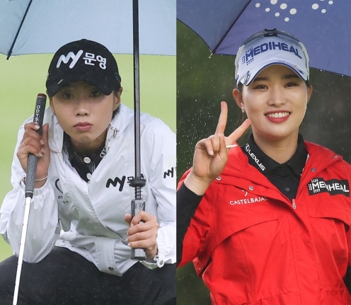 2021년 한국여자프로골프(KLPGA) 투어 NH투자증권 레이디스 챔피언십에서 박민지와 우승 경쟁한 안나린, 안지현 프로. 사진제공=KLPGA