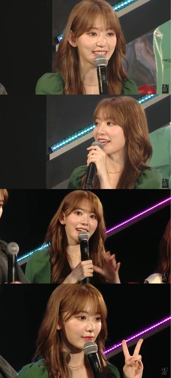 미야와키 사쿠라 /사진=HKT48 '너와 어디론가 가고싶어' 발매 기념 쇼케이스 방송 화면 캡처