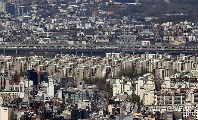 서울 강남구 압구정동 현대아파트 등 한강변 모습 [연합뉴스 자료사진]