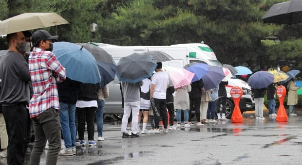 17일 오전 대구 달서구보건소 선별진료소에서 인근 공단에 근무하는 외국인 근로자와 시민들이 줄지어 코로나19 진단검사를 기다리고 있다. /사진=뉴스1