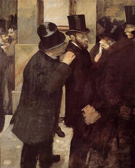 에드가르 드가 ‘증권거래소에서’, 1878~1879년(100×82㎝, 오르세미술관, 프랑스 파리)