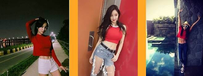 출처: 정혜성 인스타그램/효민 인스타그램/산다라박 인스타그램