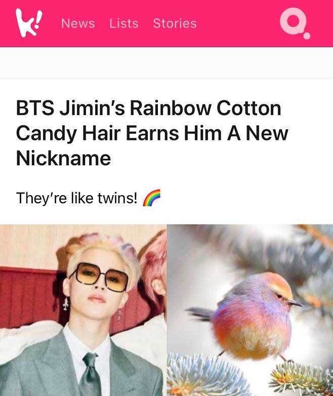 방탄소년단 지민, 전 세계 화제 '레인보우 헤어' 비하인드 공개 "인터넷을 검색하다..재밌을 것 같았어요"
