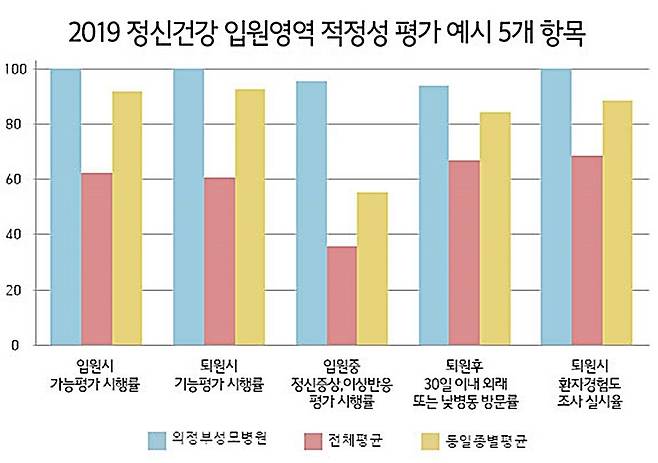 정신건강 입원영역 적정성 평가 항목 [의정부성모병원 제공. 재판매 및 DB 금지]