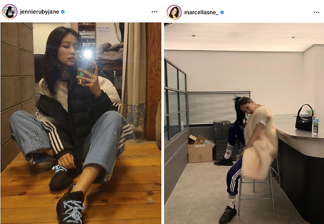 출처: 제니, 손나은 인스타그램