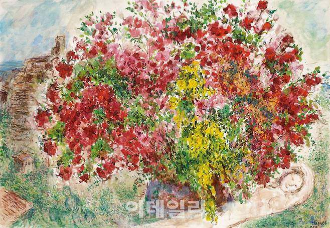 마르크 샤갈이 1973년에 그린 ‘생 폴 드 방스의 정원’. 26일 케이옥션 ‘5월 경매’에서 42억원을 부른 새 주인을 만났다. 이제껏 국내 경매에서 거래된 샤갈의 작품 중 가장 비싼 그림이 됐다(사진=케이옥션).