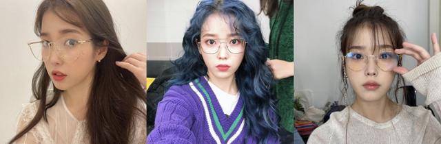 아이유가 안경으로 멋을 냈다. 아이유 SNS 제공