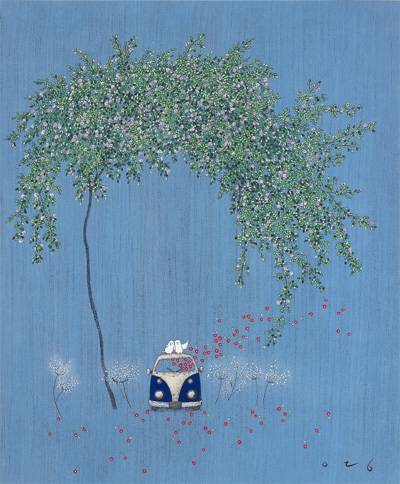 모든 순간, 너와 72.7X60.6 장지위에 분채 2021. [사진 제공 = 선화랑]