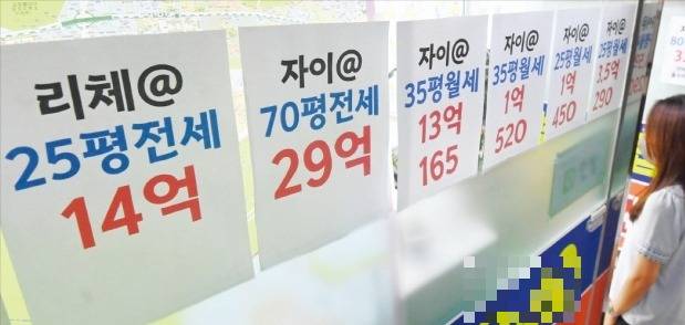 서울 서초구 반포동 반포자이 인근의 한 중개업소에 아파트 전·월세 광고가 붙어 있다. /한경DB
