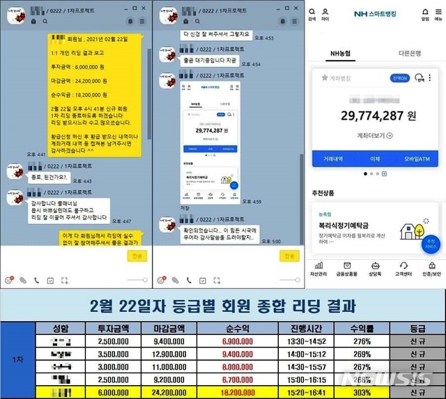 조작된 고수익 자료