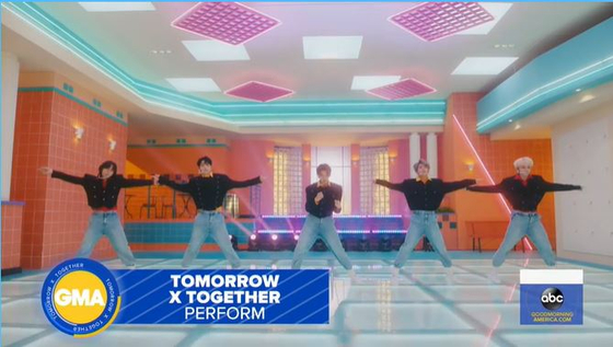 Tomorrow X Together performs ″Magic″ for the first time on ″Good Morning America″ on June 10. [SCREEN CAPTURE]
