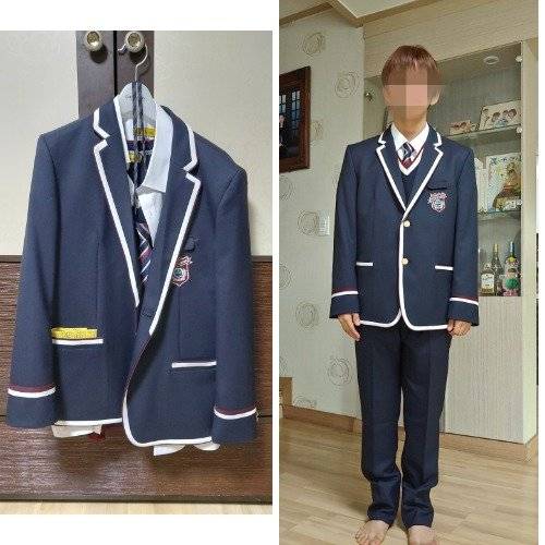 박군이 지난해 입학했어야 할 중학교의 교복은 아직도 옷장 앞에 그대로 걸려있다. 오른쪽은 박군이 다치기 전 교복을 입은 모습. 가족 제공