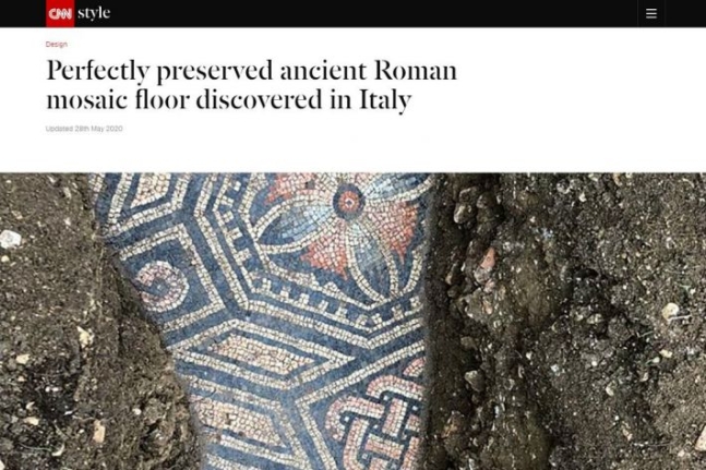 지난해 베로나 북쪽 도시에서 발견된 고대 로마 저택의 모자이크 바닥