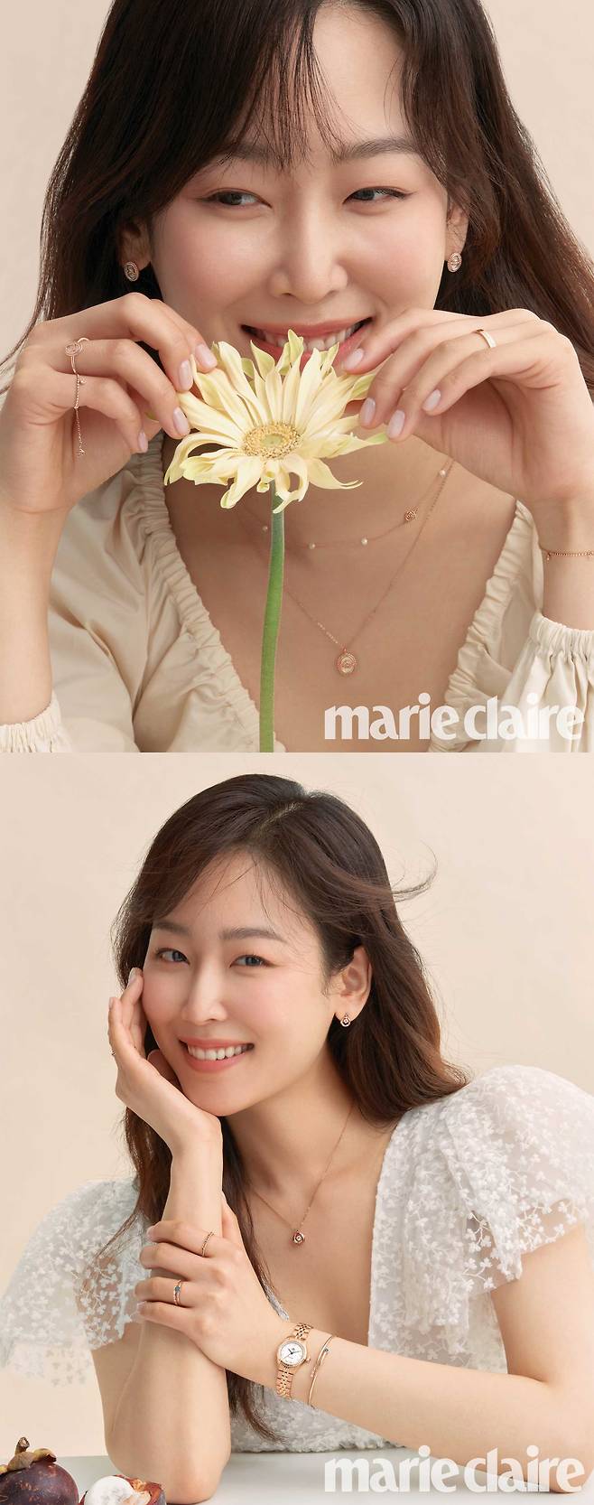 Actor Seo Hyun-jin showed off her charm full of lovelinessThe photo, which was released through the July issue of magazine Marie Claire, captures romantic moments of Roco Queen Seo Hyun-jin, who is about to return to TVNs new monthly drama You Are My Spring.Especially, the lovely visual of Seo Hyun-jin, which reminds me of the thrilling First Love, and the unique Elegance and Romantic sensibility of Rosemont harmonized, creating a fresh and romantic summer picture like a full bloom.Seo Hyun-jin captured the attention of those who delicately express various emotional lines with the inhaling eyes and expressions of Seo Hyun-jin only in every cut, from the girlish appearance that seemed to look at the lover to the mature woman who is in love and enjoys happiness.In addition, he showed perfect Hello and My Dolly Girlfriend look with clock and jewelery in costumes that show vivid colors such as white, pink, blue and yellow and lovely detail.In the charming blouse with lovely shirring details, the signature rose pendant gave points with an attractive necklace and earrings, maximizing the romantic mood.In addition, the pink lace blouse, off-shoulder dress, square neck dress, and other feminine designs, Rosemonts Elegance Rose Gold jewelery and clock are mixed in various ways to show the return of the Roco Queen.I expressed various emotions such as love and joy in a delicate expression, acting, and gestures, and gave me a sense of immersion as if I were watching a drama on the other hand.Meanwhile, Seo Hyun-jin will play the role of hotel concierge manager Kang Da-jung in You Are My Spring to show a different healing romance.It will be broadcasted at 9 pm on July 5th.Photo Rosemong