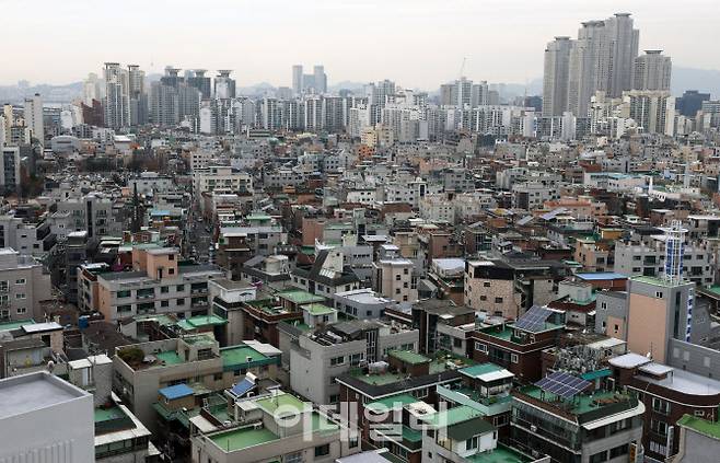 서울 광진구 자양동 일대 빌라 및 다세대 주택 밀집 지역