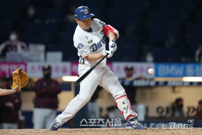 최근 타격에 불이 붙은 NC 4번타자 양의지[NC제공]