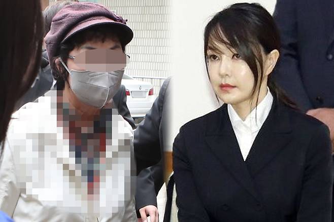 윤석열 전 검찰총장 장모 최모 씨(왼쪽), 부인 김건희 씨. 연합뉴스