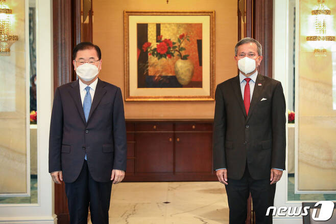 정의용 외교장관과 싱가포르 외교장관 회담(외교부 제공)© 뉴스1