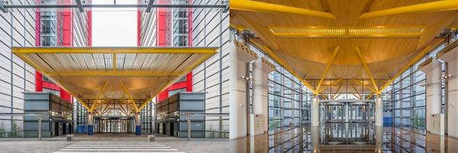 파크원 오피스타워를 연결하는 파빌리온 로비. /시아플랜건축