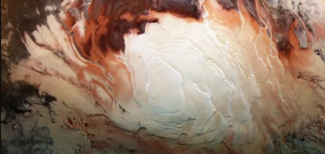 화성 남극 지표면의 모습 (사진=ESA)