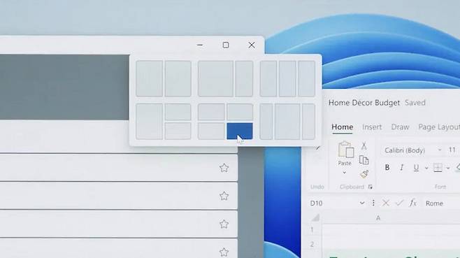 윈도11에 새로 추가된 스냅 레이아웃 기능. /사진=마이크로소프트
