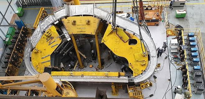 ITER 건설현장 내 진공 용기 섹터 [한국핵융합에너지연구원 제공. 재판매 및 DB 금지]