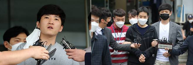 미성년자를 성추행하고 성 착취물을 제작해 유포한 혐의를 받는 최찬욱(왼쪽)과 남성 1300명 알몸 사진·영상을 제작·유포한 혐의를 받는김영준(사진=연합뉴스)