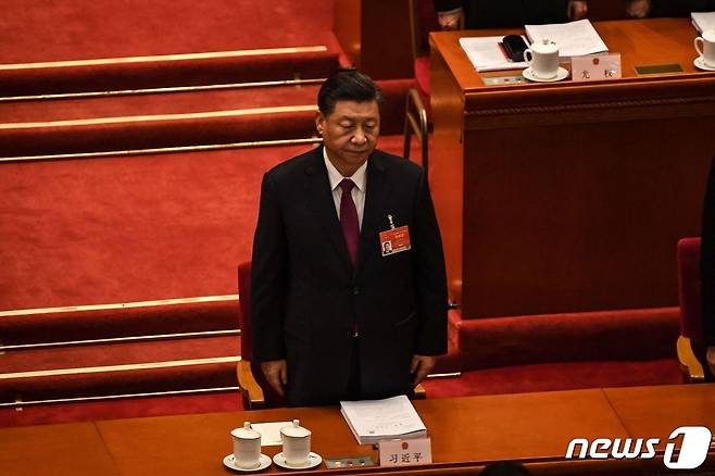 시진핑 중국 국가주석이  베이징 인민대회당에서 열린 전인대 개막식에 참석하고 있다. © AFP=뉴스1 © News1