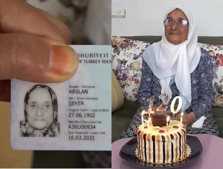 터키의 세커 아슬란 할머니(오른쪽)의 운전면허증(왼쪽)에 출생년도인 1902년이 적혀있다. (메트로 갈무리) © 뉴스1