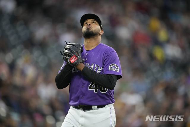 [덴버=AP/뉴시스] 메이저리그(MLB) 콜로라도 로키스의 헤르만 마르케스. 2021.06.30