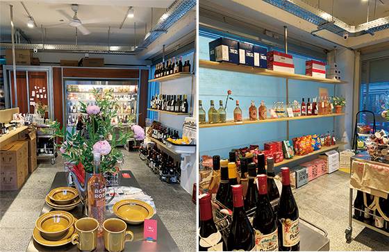 내추럴 와인이 넘치는 칠링아웃샵의 외부와 내부.