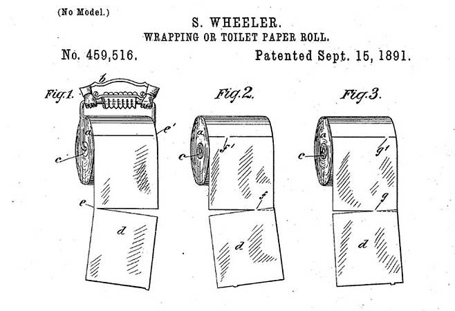 휠러의 두루마리 특허 도안.