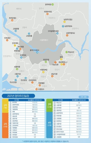 2021년 사전청약 입지위치 및 공급물량 [국토교통부 제공, 재판매 및 DB 금지]