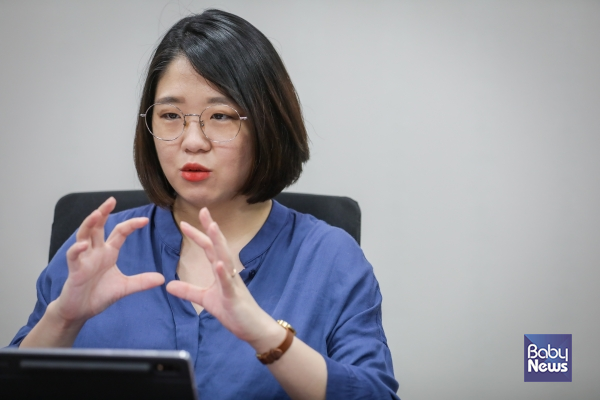 지난 15일 오전 11시 서울시 여의도동 국회 의원회관 용혜인 의원실에서 용 의원을 만나 임신과 출산, 육아와 관련해 자세한 이야기를 들어봤다. 김재호 기자 ⓒ베이비뉴스