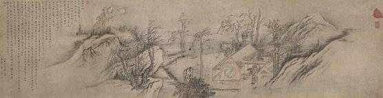 김홍도, 추성부도,조선 1805년, 종이에 엷은 색, 55.8x214.7cm, 보물 제1393호.사진 국립중앙박물관]