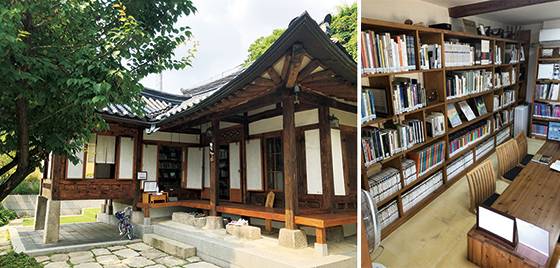 ‌북촌 주민들이 기증한 1000여 권의 책을 비치한 서재 겸 휴식처 ‘북촌마을서재’