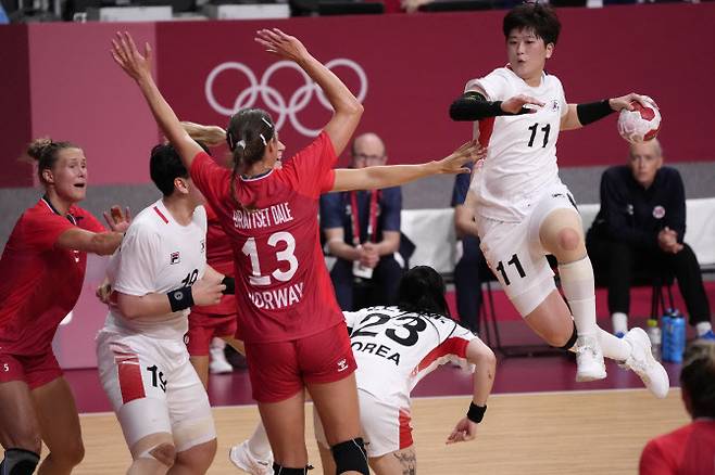 한국 여자 핸드볼 대표팀. 사진=AP PHOTO