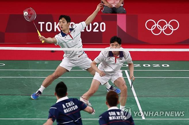 [올림픽] 최솔규-서승재와 말레이시아 조별리그 경기 [연합뉴스 자료사진]