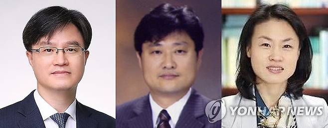 새 대법관 후보에 손봉기·하명호·오경미 (서울=연합뉴스) 오는 9월 임기가 끝나는 이기택 대법관 후임 후보가 손봉기 대구지법 부장판사, 오경미 광주고법 전주재판부 고법 판사, 하명호 고려대 법학전문대학원 교수 등 3명으로 압축됐다. 왼쪽부터 손봉기·하명호·오경미 후보. [대법원 제공. 재판매 및 DB 금지]