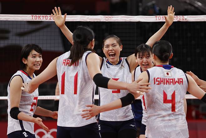 일본 여자배구 선수들. AP연합뉴스