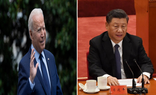 조 바이든 미국 대통령(사진 왼쪽)과 시진핑 중국 국가주석(사진=AFP)