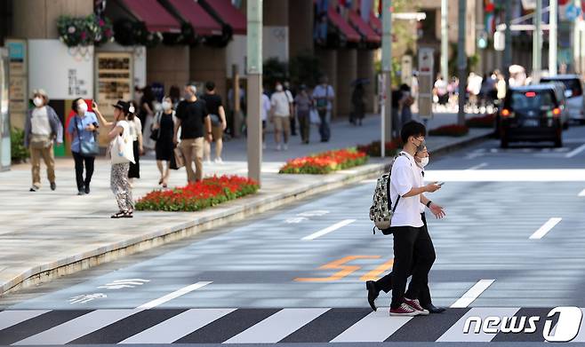 일본 도쿄 니혼바시의 한 거리. 2021.7.18/뉴스1 © News1 이재명 기자